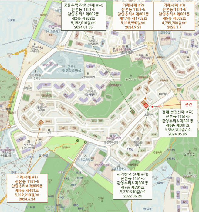 경기도 군포시 산본동 1151-5 한양수리아파트 801동 8층801호