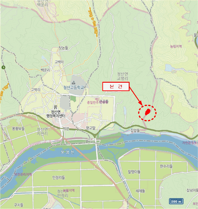 충청북도 옥천군 청산면 교평리 172