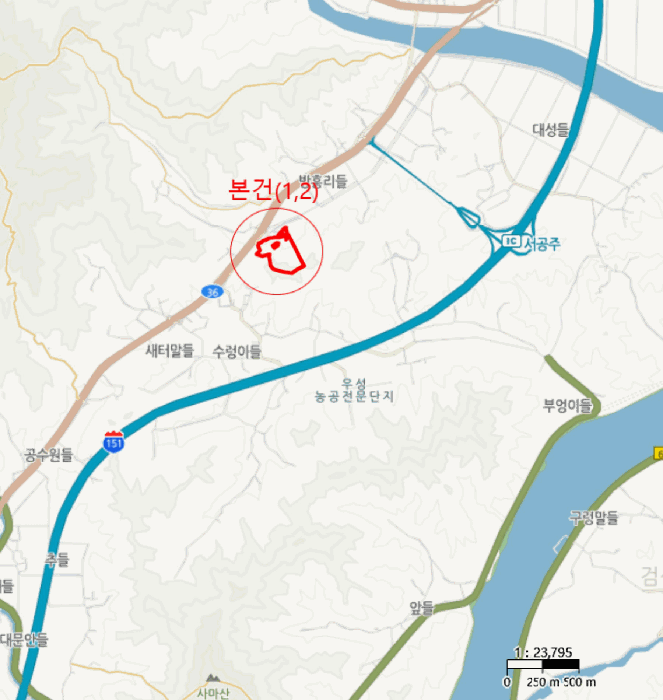 충청남도 공주시 우성면 방흥리 산21