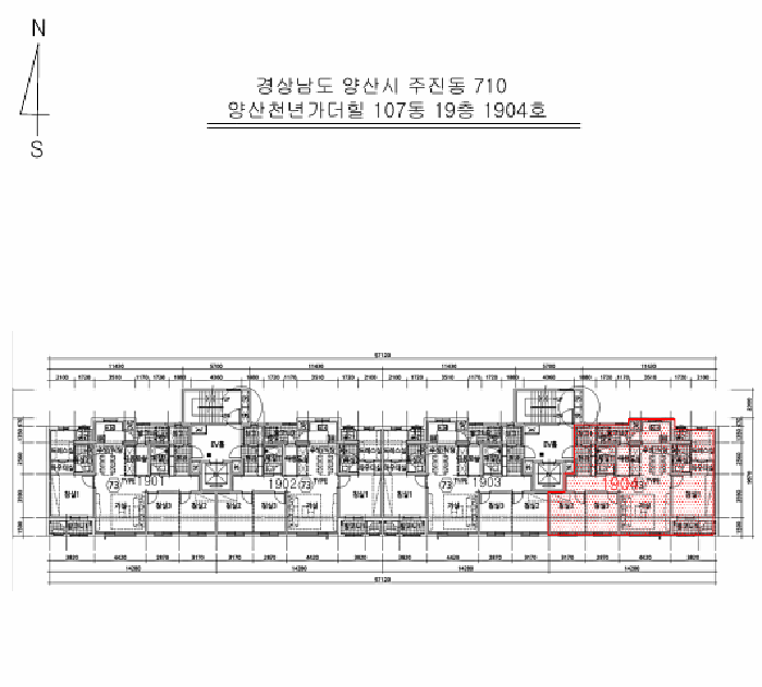 경상남도 양산시 주진동 710 양산천년가더힐 107동 19층1904호