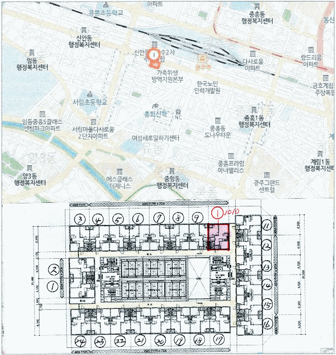 광주광역시 북구 신안동 121-2 광주역한국아델리움  10층1010호